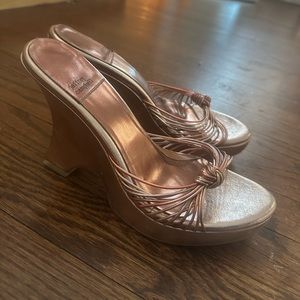 Jeffery Campbell 8.5 rose gold / gold heels